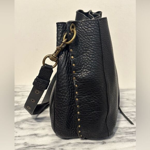 Rebecca Minkoff Black pebble Leather Darren hobo brass hardware women’s handbag - Picture 5 of 16